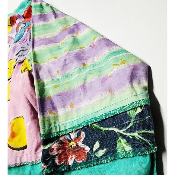 VTG 80s Encore By Silkscapes Hand Painted Tennis Button Up Shacket Size Small P - Picture 13 of 15